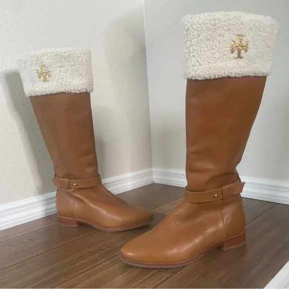 Tory Burch boots Shearling Leather Everly boots tall knee high boots luxury boot - Picture 16 of 16
